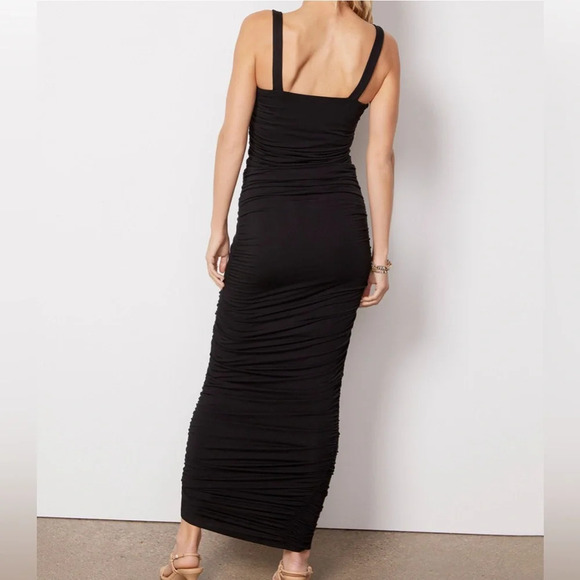 Good American Ruched Maxi Dress Size 0 NWT - Picture 2 of 9